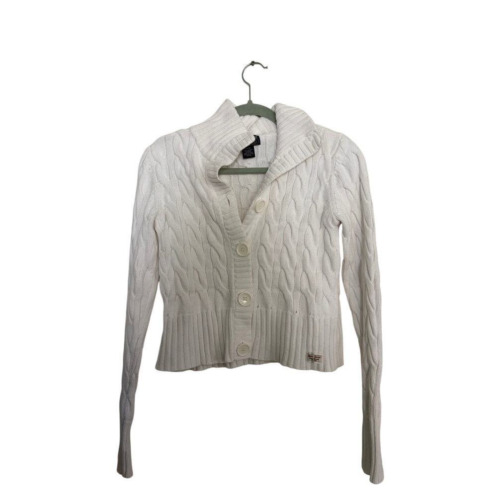 Polo Jeans Co. by Ralph Lauren Cardigan Sweater Cotton Button Up White Size M